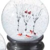 Snowglobe - Cardinals In Birch Trees - 4.5in