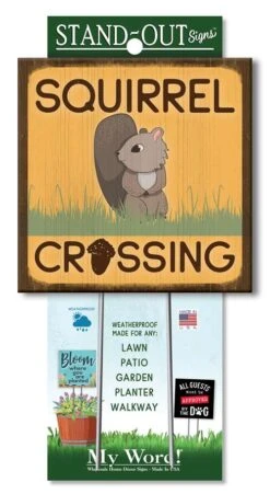 Squirrel Crossing Sign For Yard - 8in