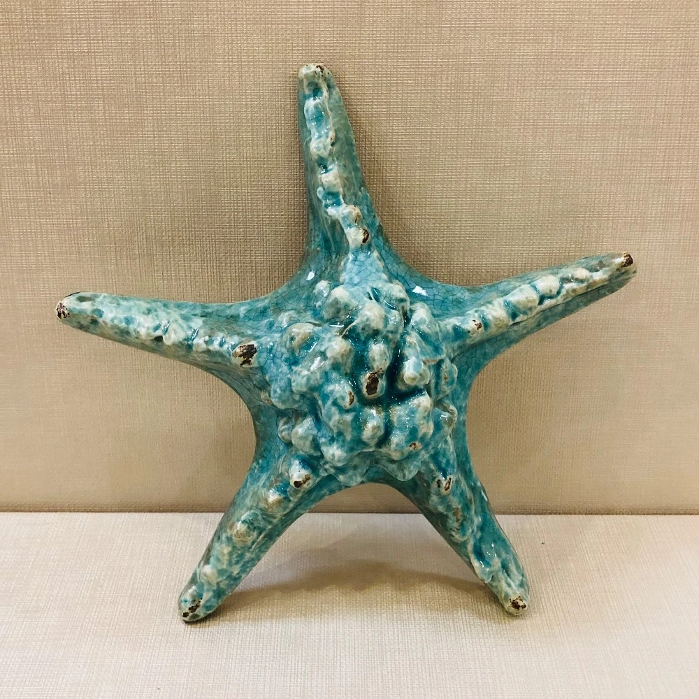 Starfish Sculpture - Glazed Stoneware - Turquoise - 8in 1 Starfish Sculpture - Glazed Stoneware - Turquoise - 8in