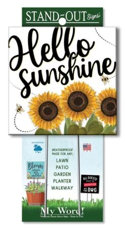 Sunflower Welcome Sign For Yard - Hello Sunshine - 8in