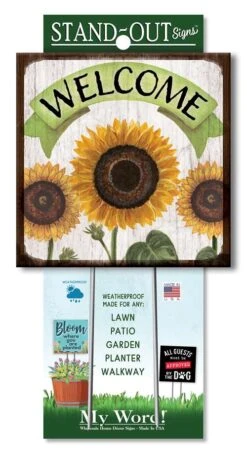 Sunflower Welcome Sign - Outdoor/Weatherproof - Sunflower - 8in