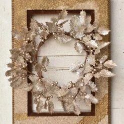 Twinkling Holly Candle Ring - 6.5in