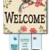 Welcome Sign For Yard - Hummingbird - 8in