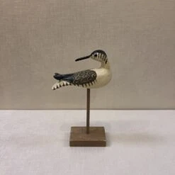 Wooden Bird Figurine - Olive Winged Shore Bird - 7in